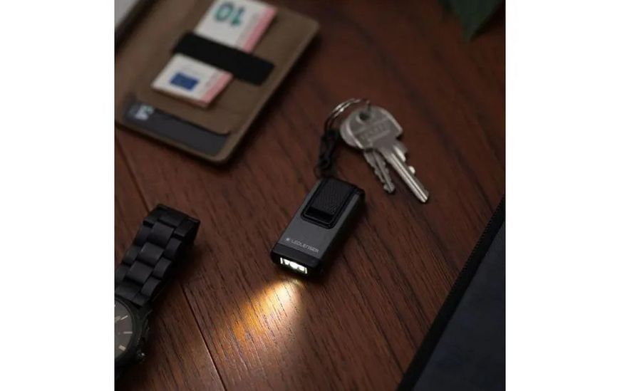 LedLenser K4R Gray Keychain Flashlight, Rechargeable, 120/80/20