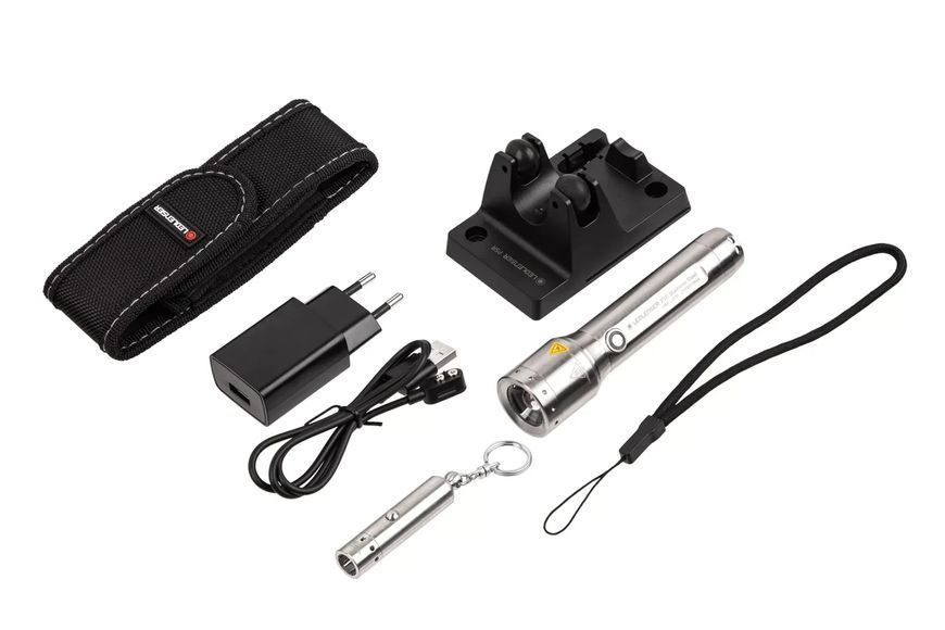 Ledlenser P5R Core and V8 Gift Set, Stainless Steel